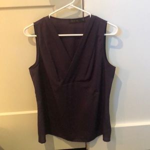 aubergine short sleeve blouse